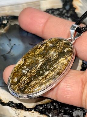 Large Orb Ocean Jasper Pendant 2 1/4”